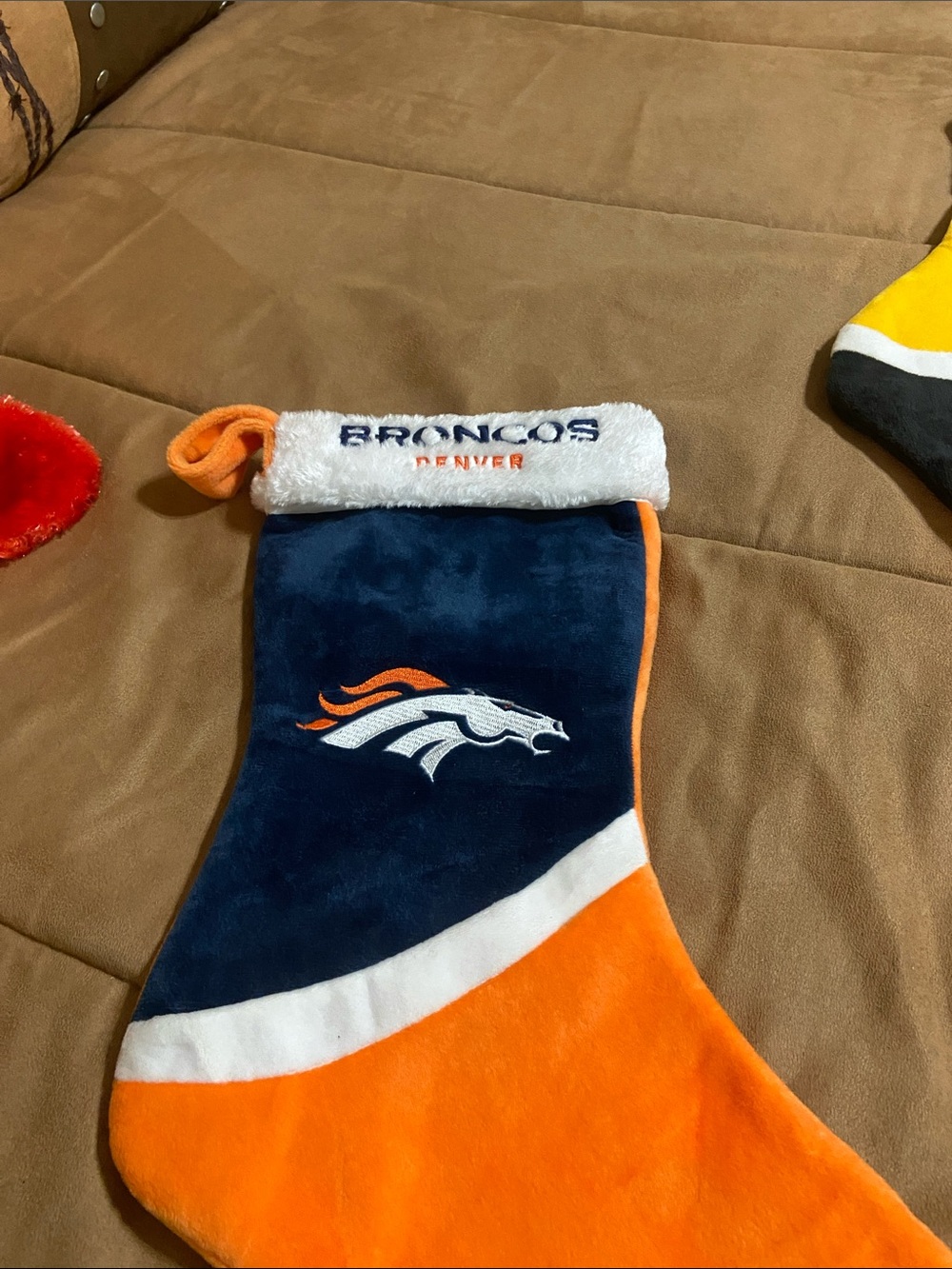 Denver Broncos Holiday Stocking - Navy & Orange